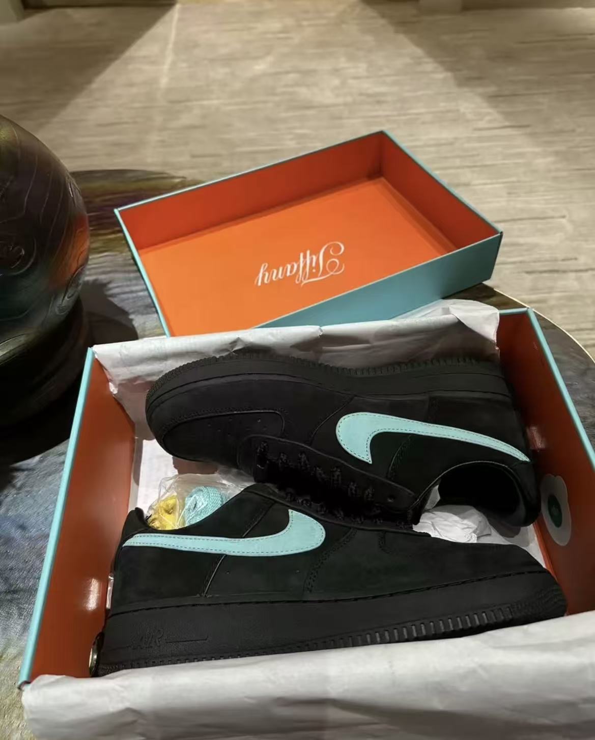 Tiffany & Co. x Nike Air Force 1 Low "1837" Black Suede Sneakers