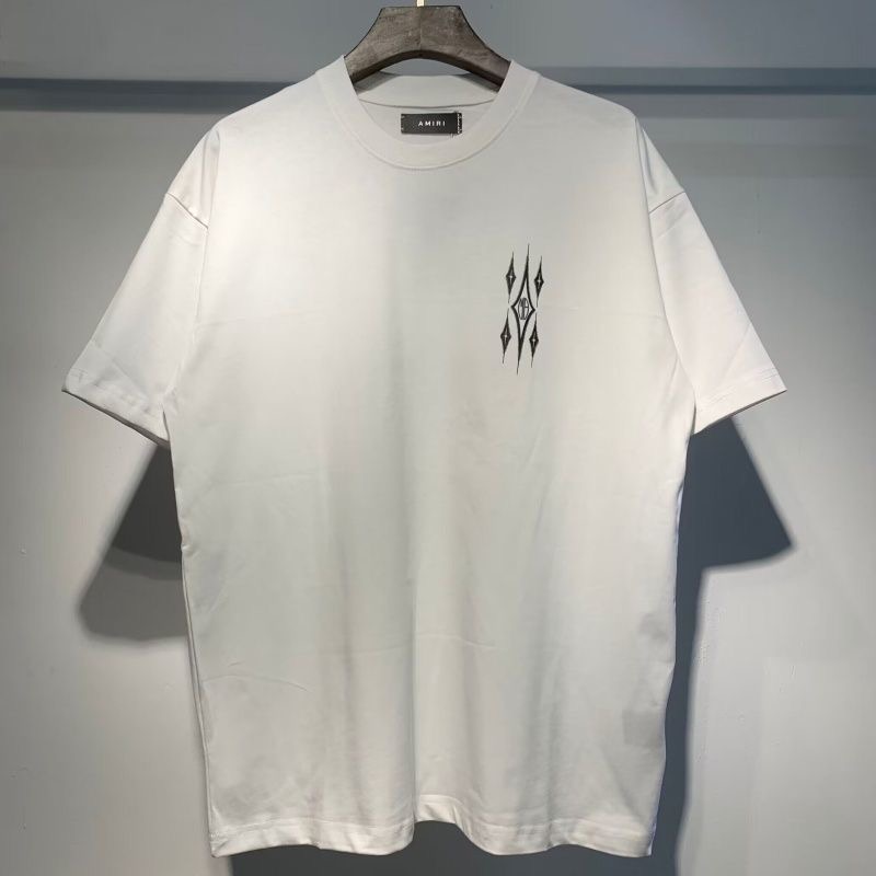 European and American AMIR diamond letter printed short sleeved versatile couple short sleeved T-shirt