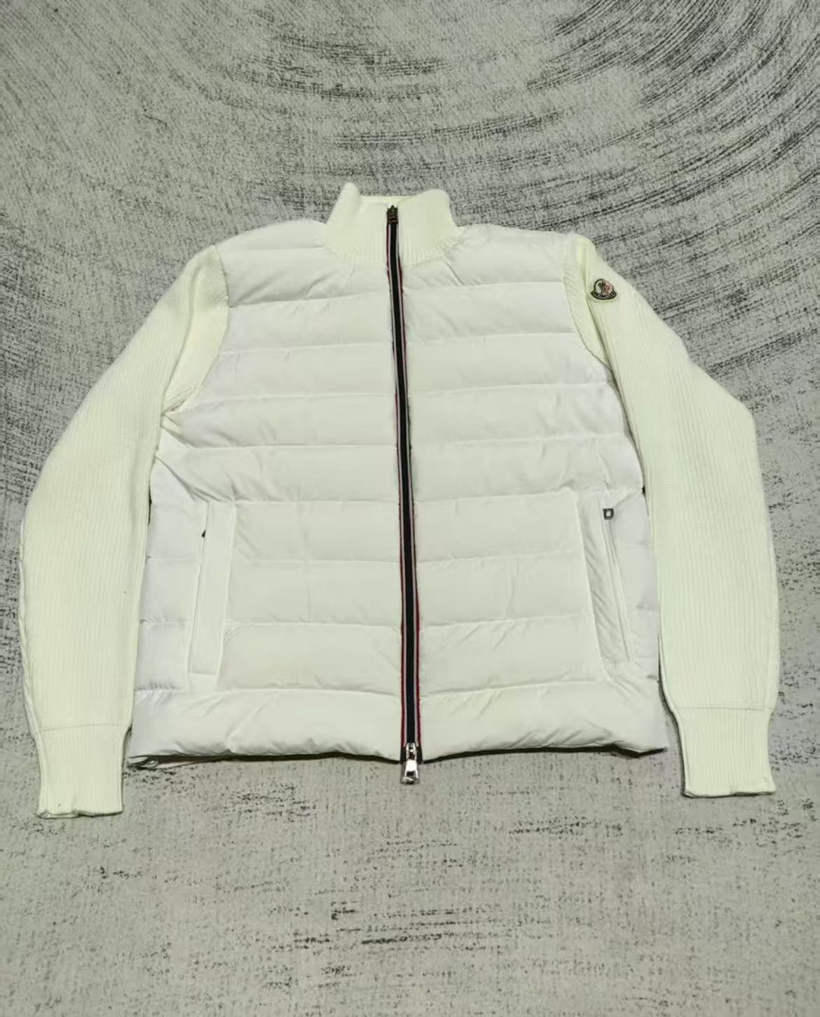 Moncler Knit Sleeve Hybrid Down Cardigan