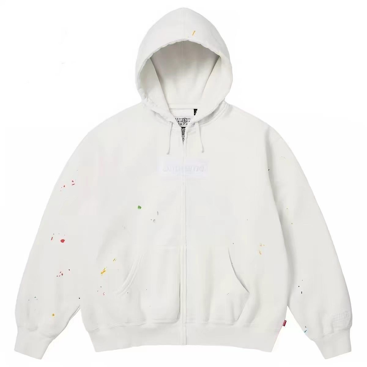Supreme Paint Splatter Box Logo Full Zip Hoodie