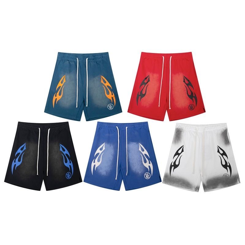 Hellstar Flame Print Drawstring Casual Shorts