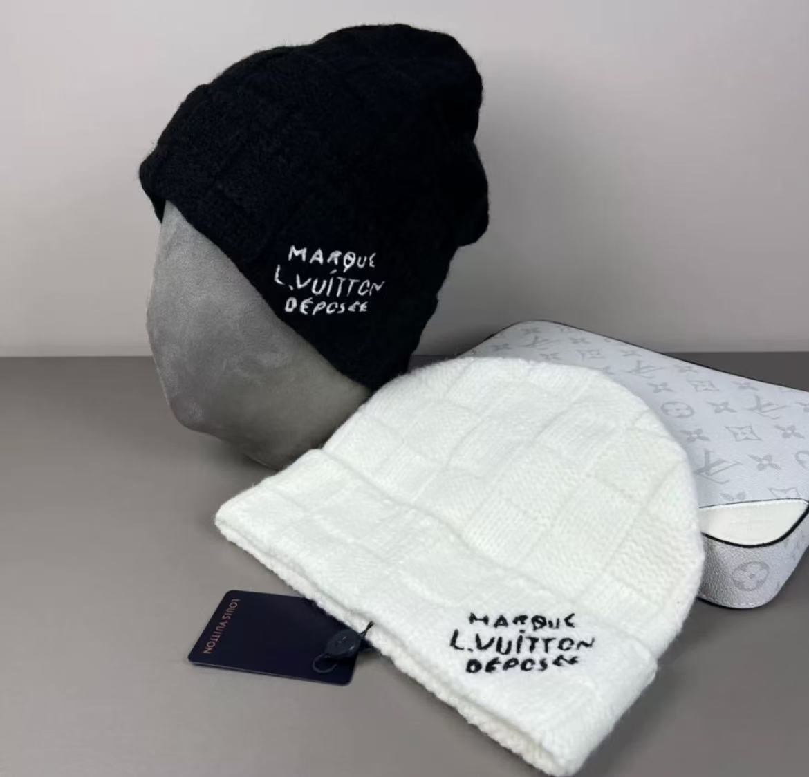 Louis Vuitton "Marque Déposée" Embroidered Knit Beanie