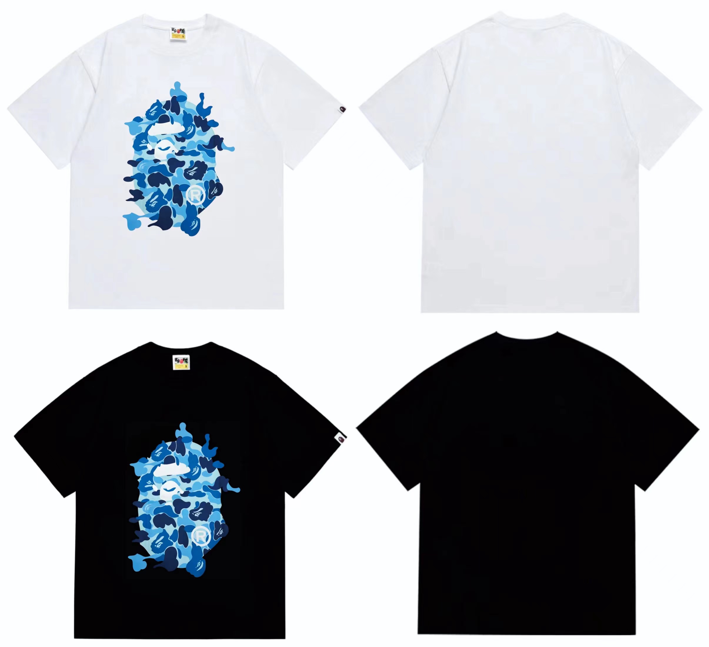 ABC blue camo rebuild big apeman head tshirt