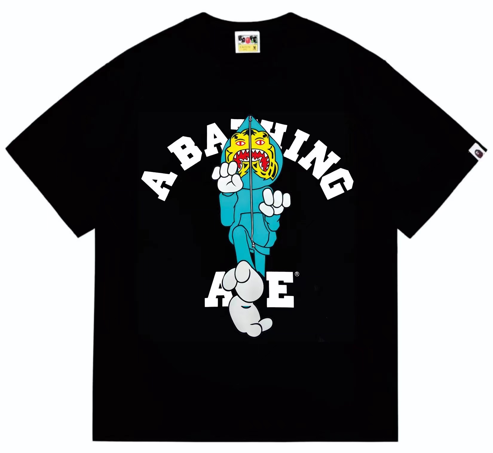 Tiger milo college shark man kung fu print tshirt