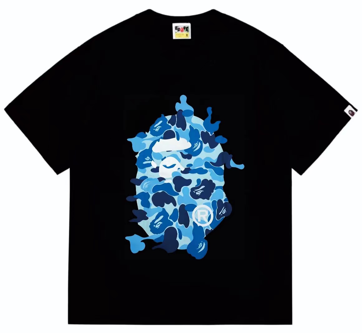 ABC blue camo rebuild big apeman head tshirt