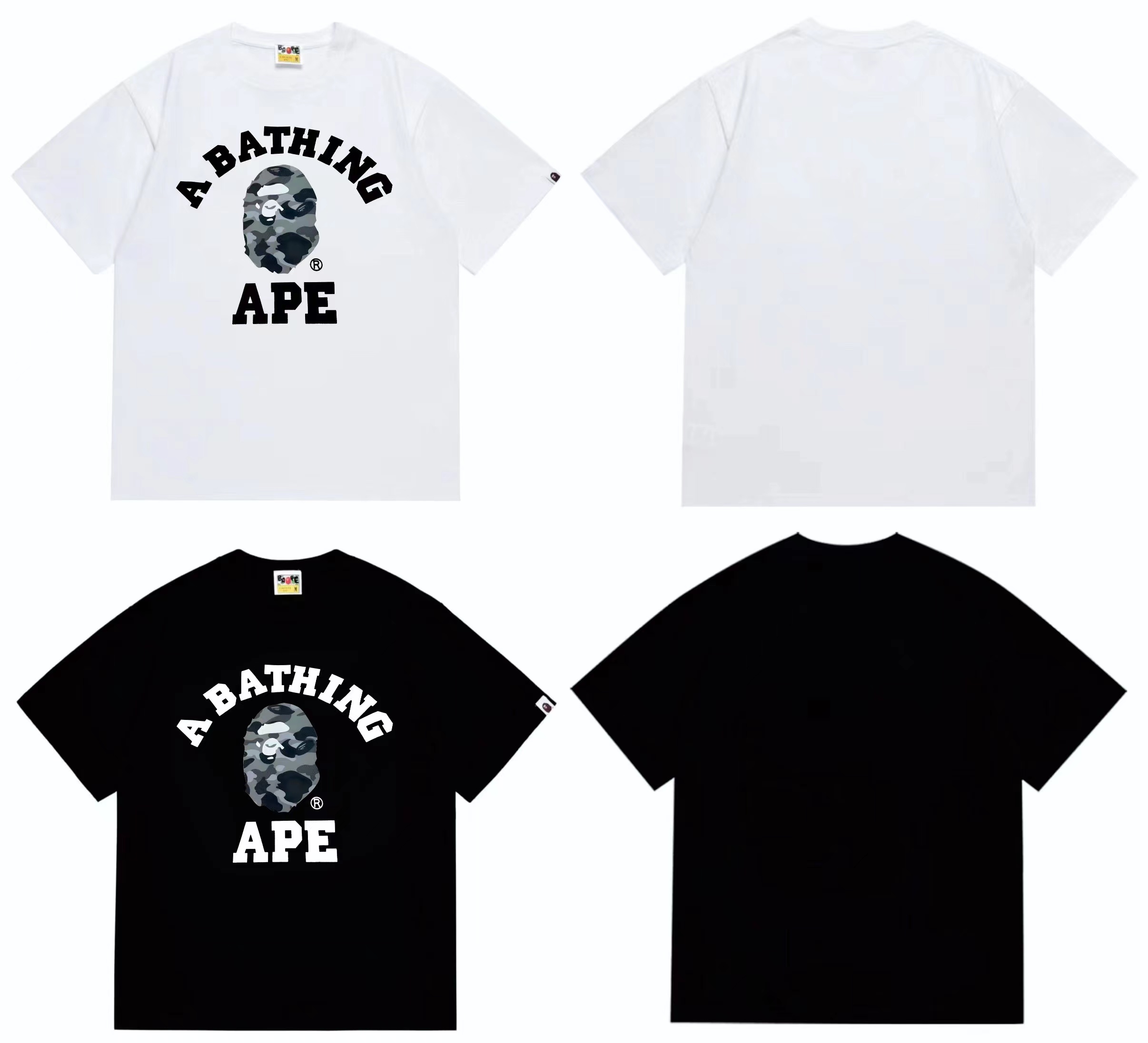 Beehive camo monogram little ape head print T shirt