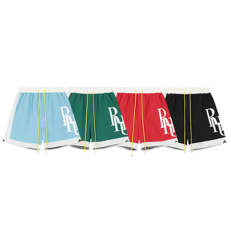 fashion letter-print patchwork color shorts
