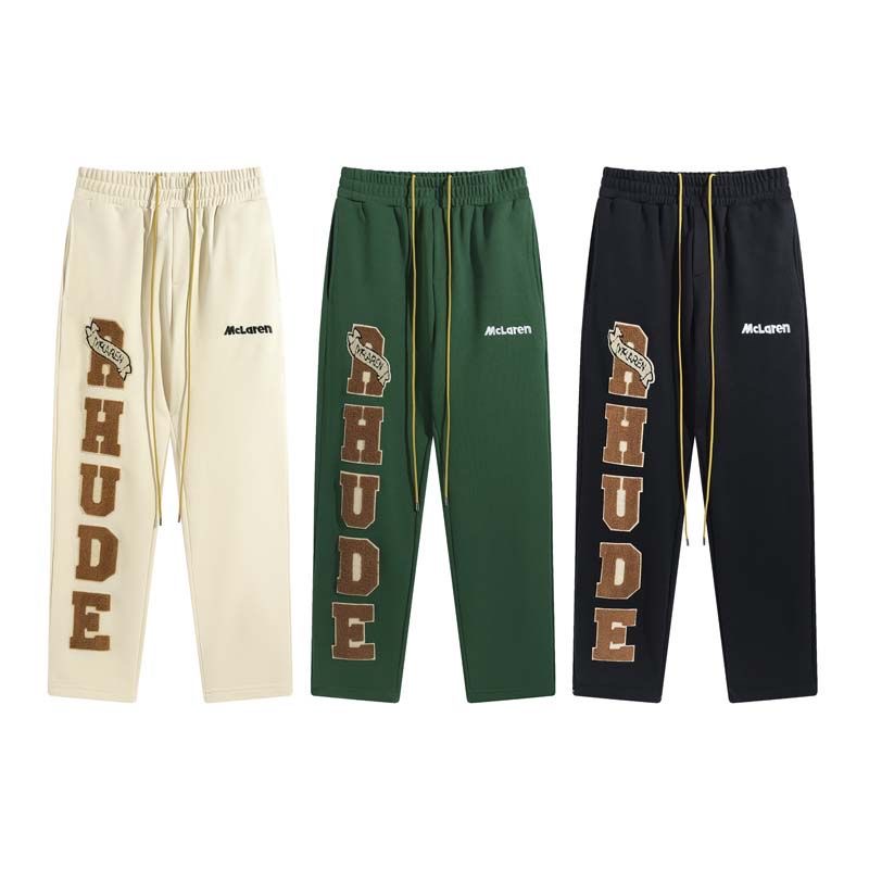 Embroidery logo printed decorative high street casual sweatpants