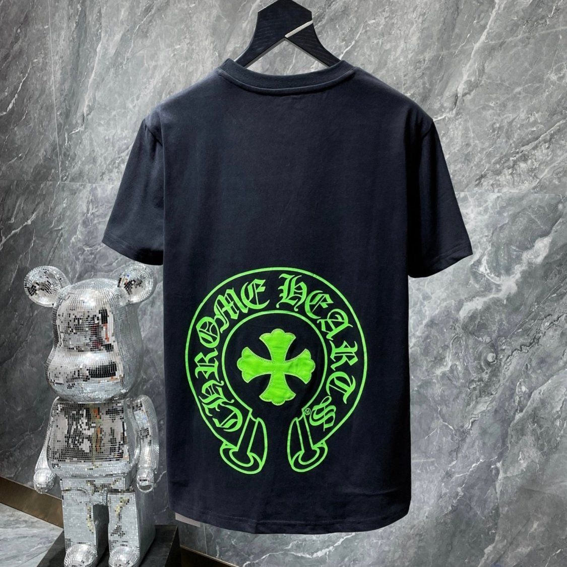 black Crowe fluorescent green cross T