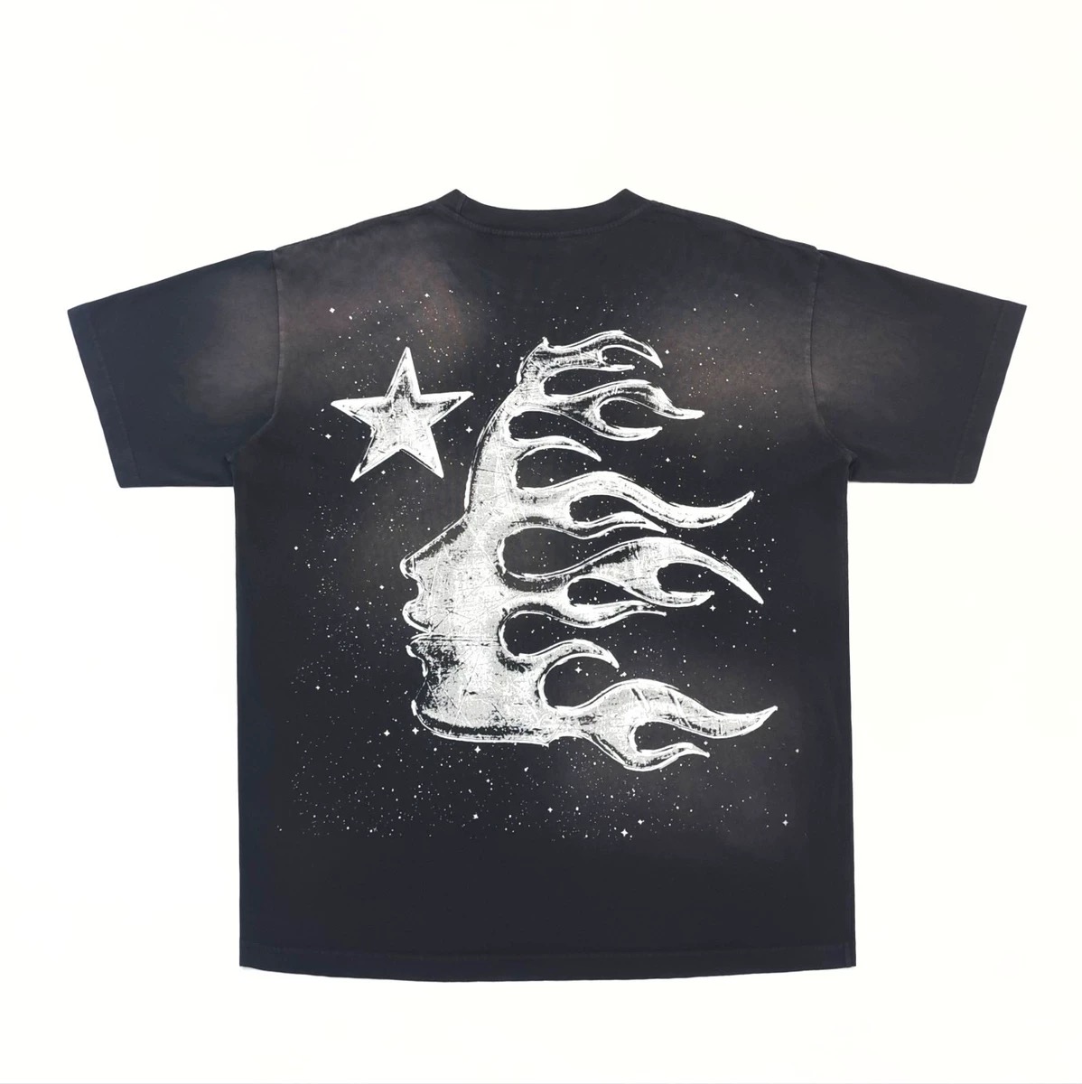 1:1 Version Silver Logo Full Star print Tee Black
