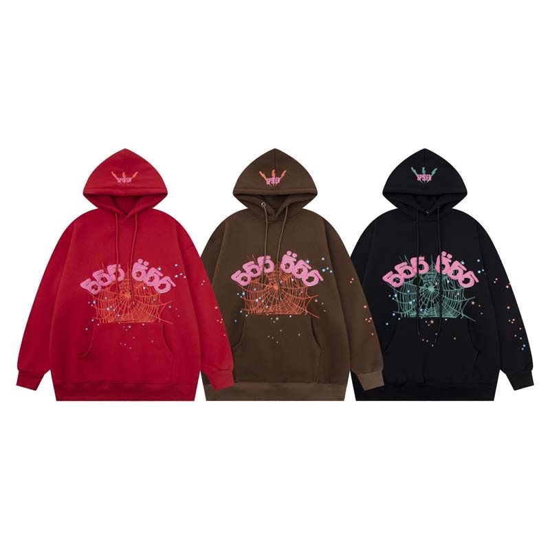 5555 web star foam digital print hoodie