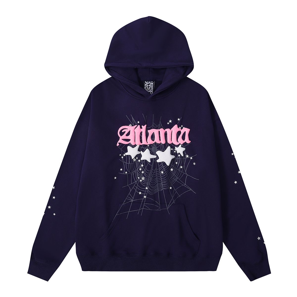 spiderwebbed web casual foam printed hoodie