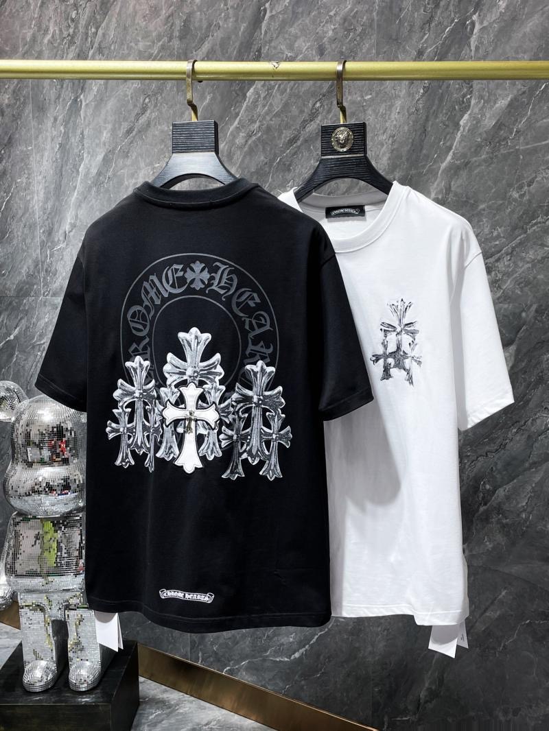 fashion embroidery leather cross printed T