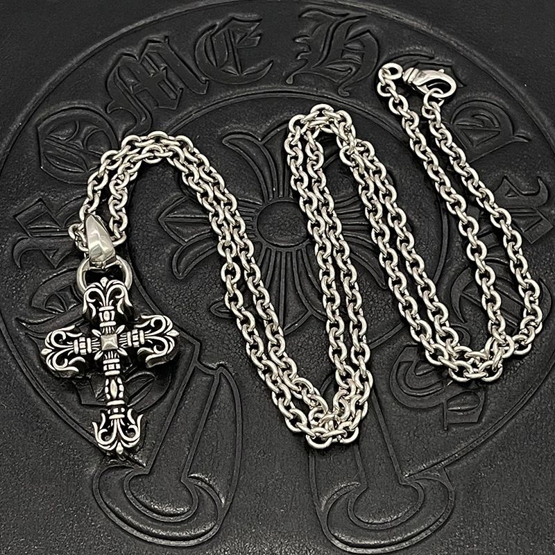 double ring sterling silver necklace