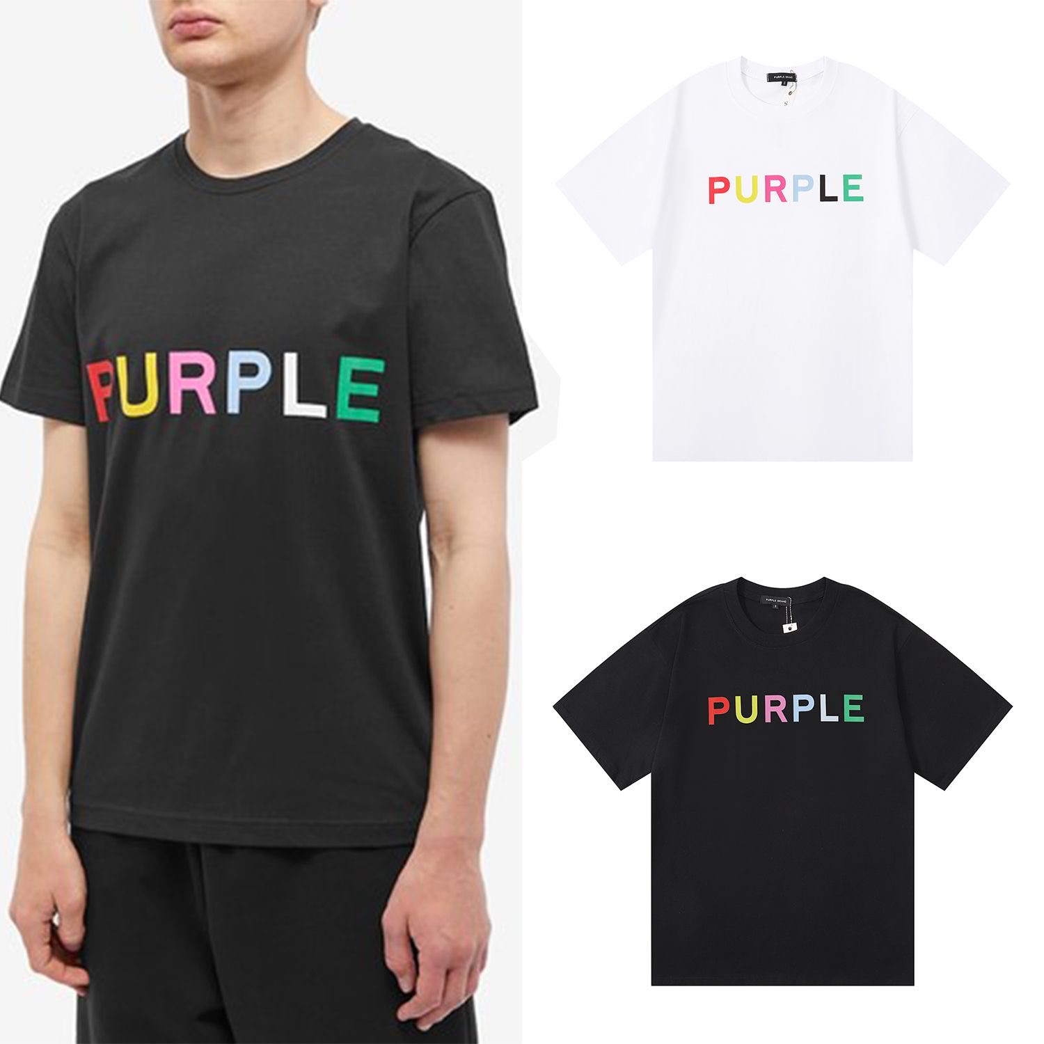 Colorful letter printed simple tshirt