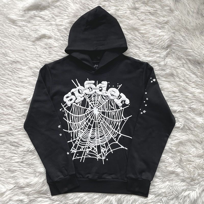 5555 foamed letter print hoodie