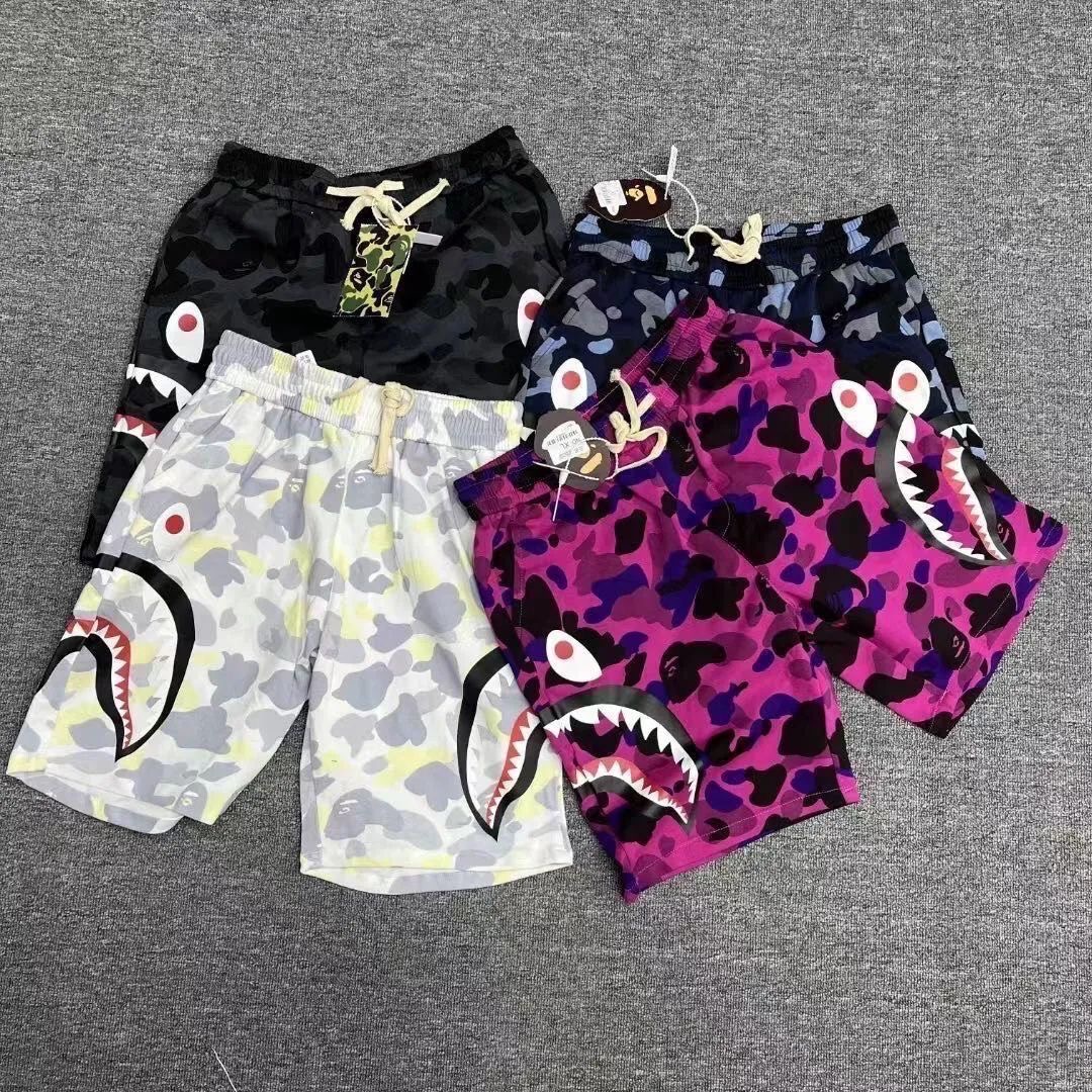 Burst fashion shark head camo short
