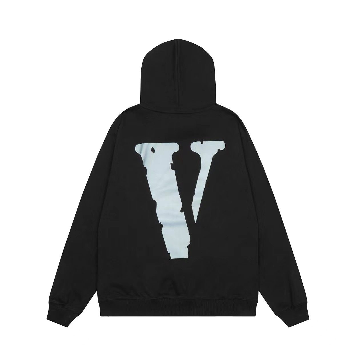 V Friends Reflective Letters Hoodie Black