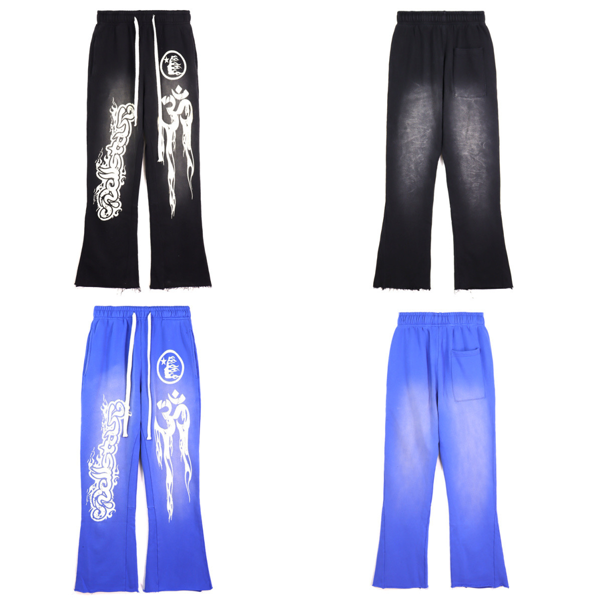 High street vintage flare washed color wool pant