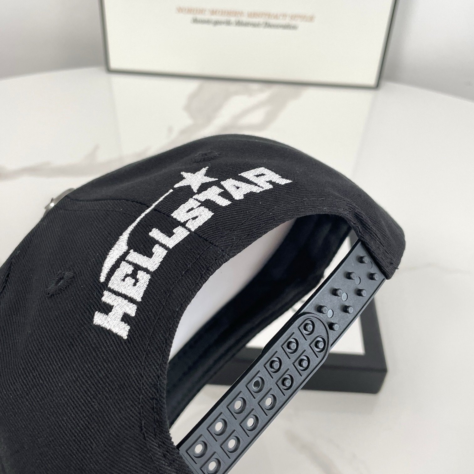 Black letter printed cap