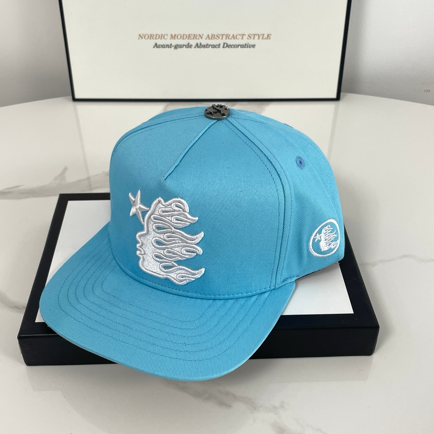 Sky blue fashion cap