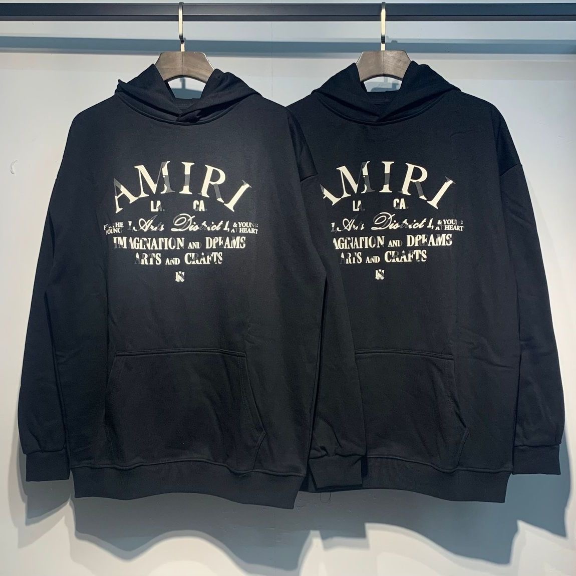 Camo Logo Letters Hoodie Black
