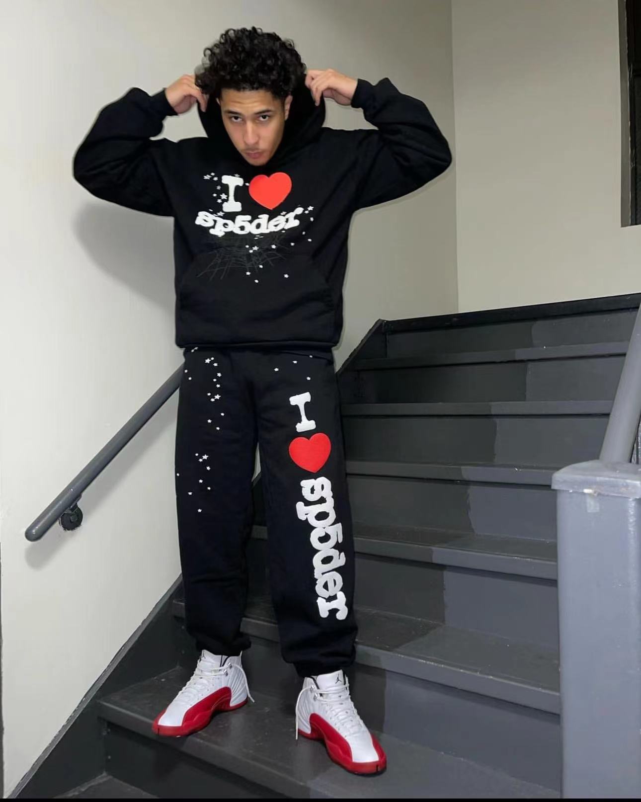 1:1 Best Quality Love Heart Hoodie Black