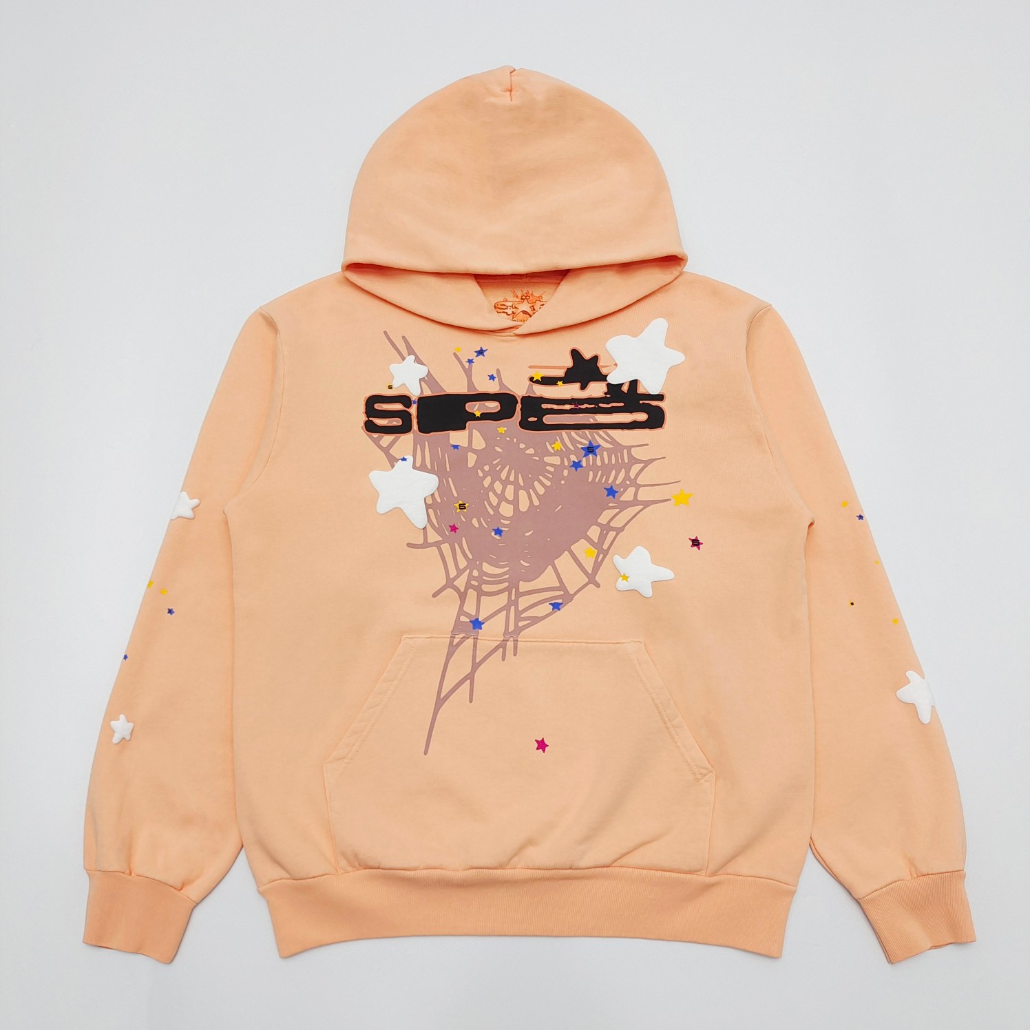 1:1 Best Quality Black Logo Hoodie Light Orange Color