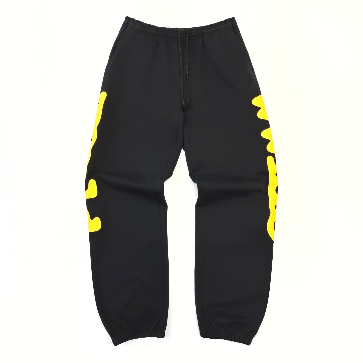 1:1 Best Quality Side Yellow Letters pants Black