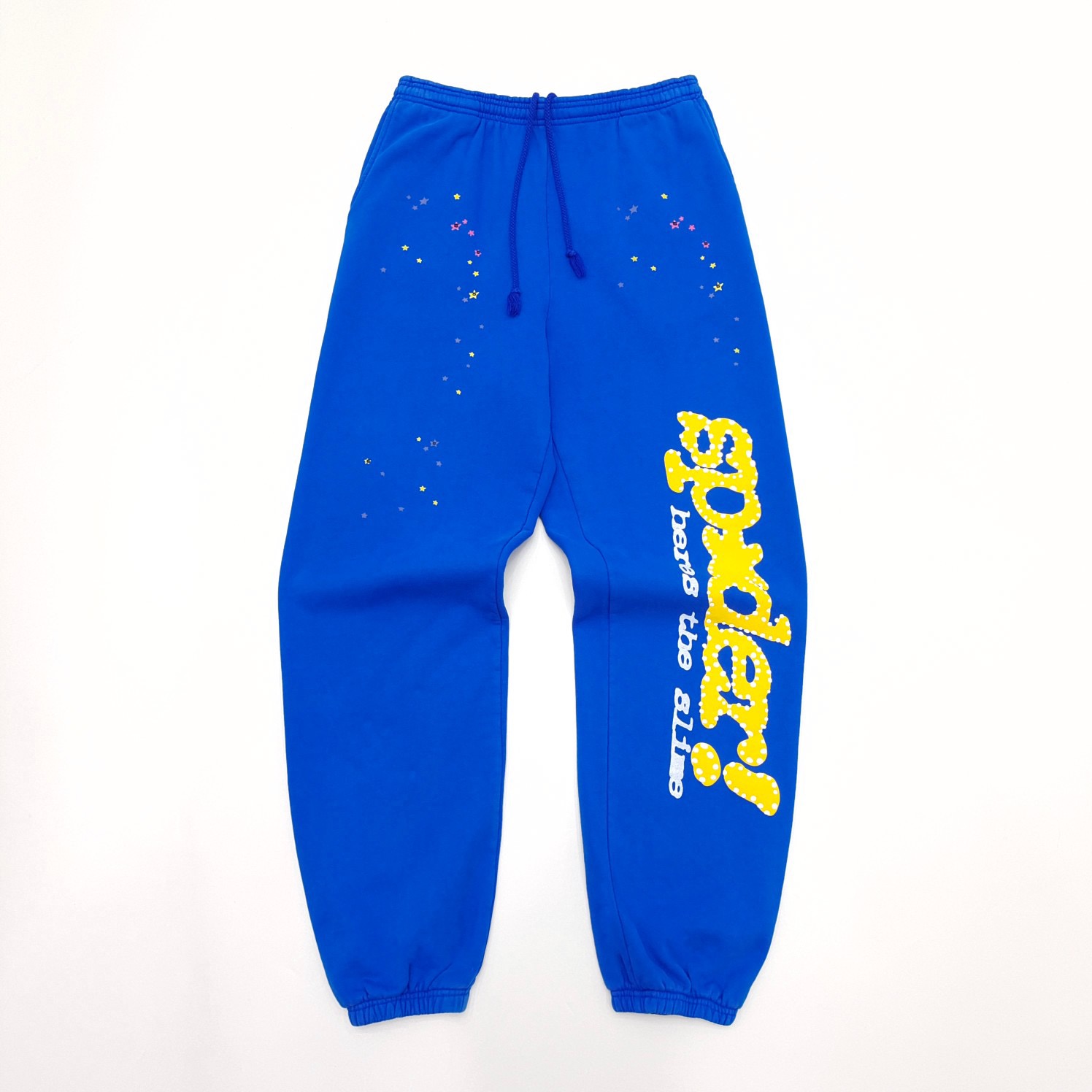 1:1 Best Quality Side Yellow Letters Pants Blue
