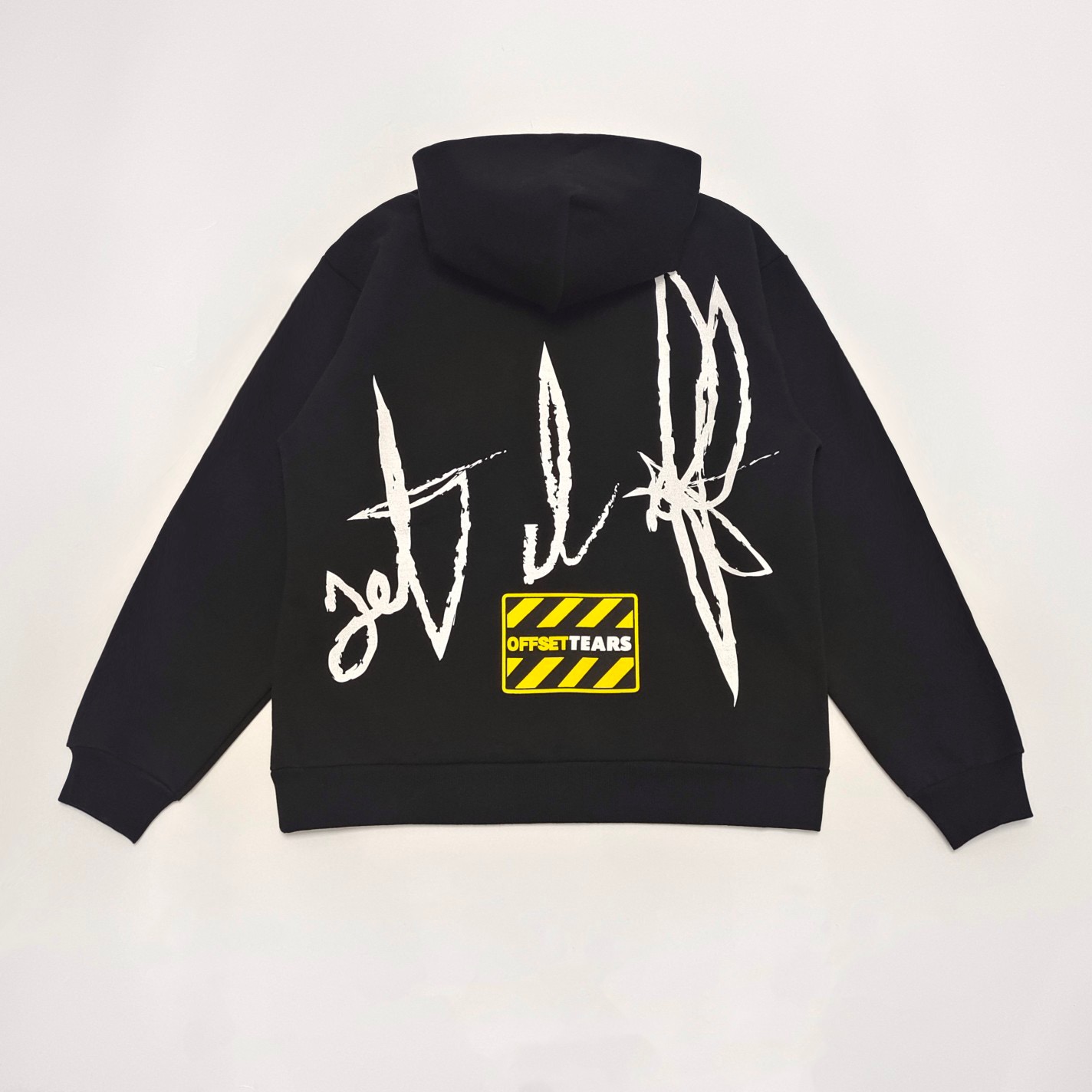1:1 Best Quality Flame Flower Logo Hoodie Black