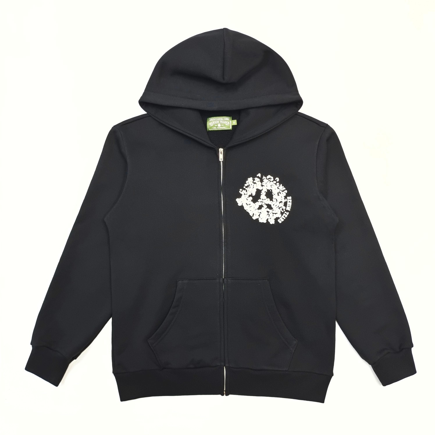 1:1 Best Quality Puff Skull Logo Zipper Hoodie 4 Colors