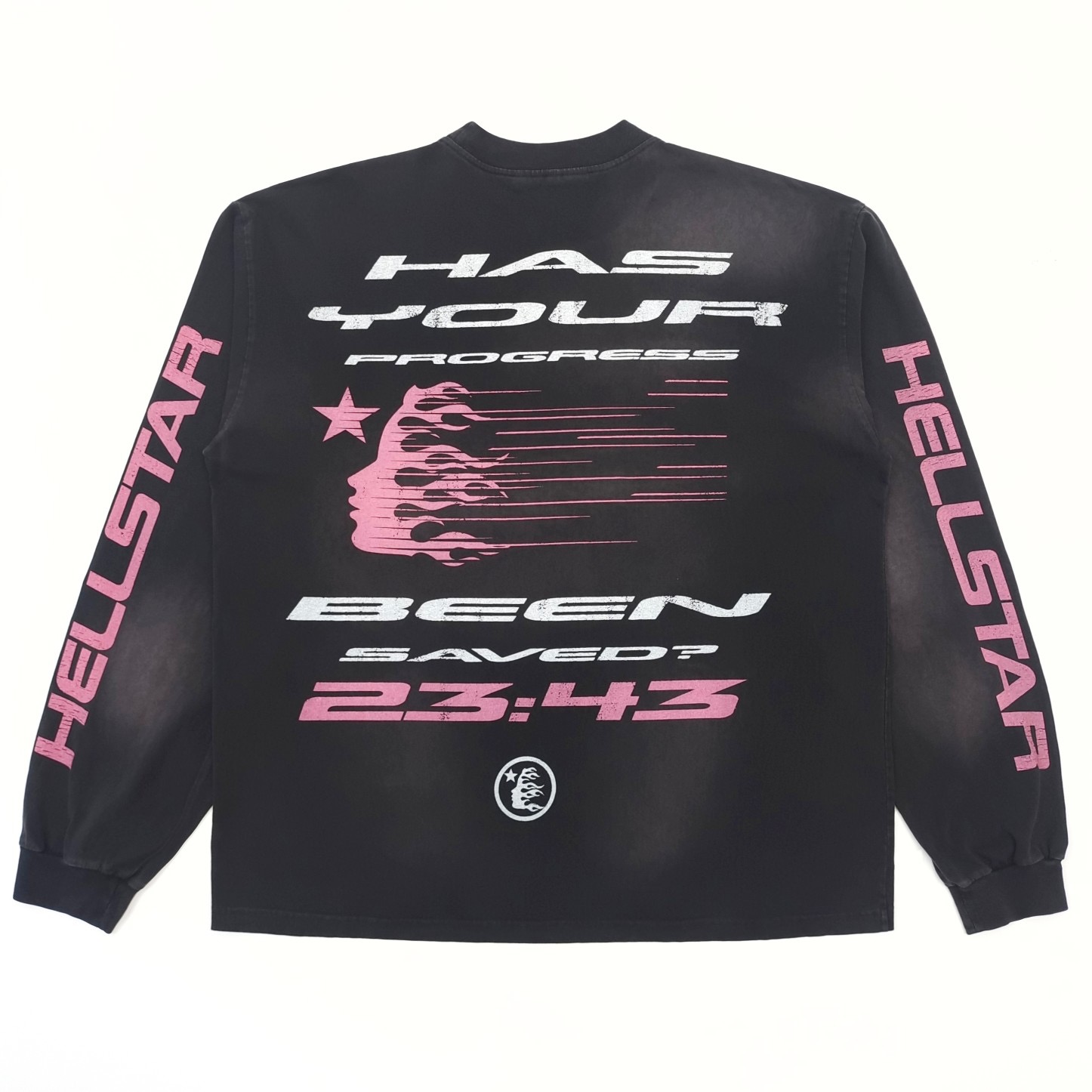 1:1 Best Quality Pink Logo Long Sleeve Black Color