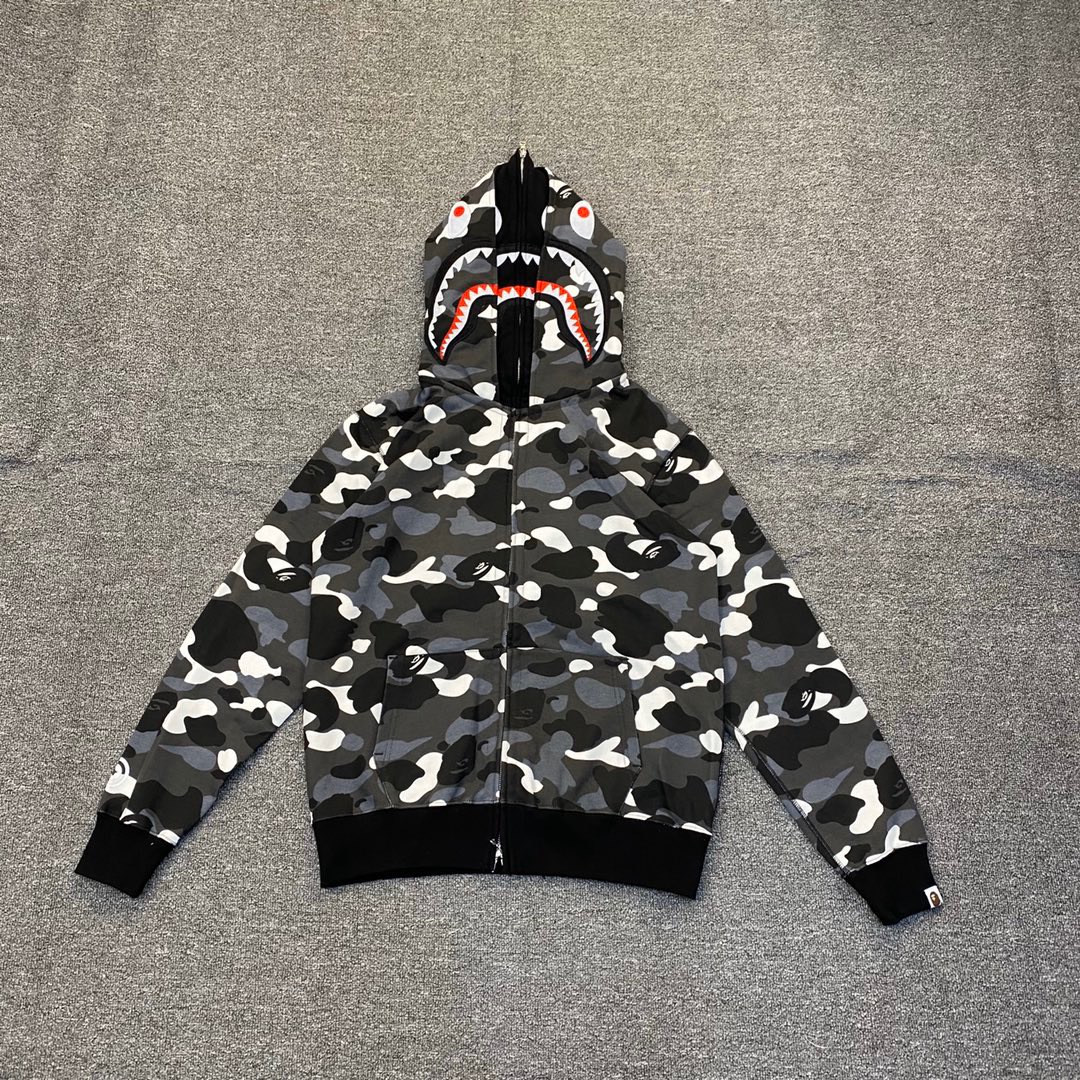 1:1 Best Quality Black Camo 2 Hood Zipper Hoodie