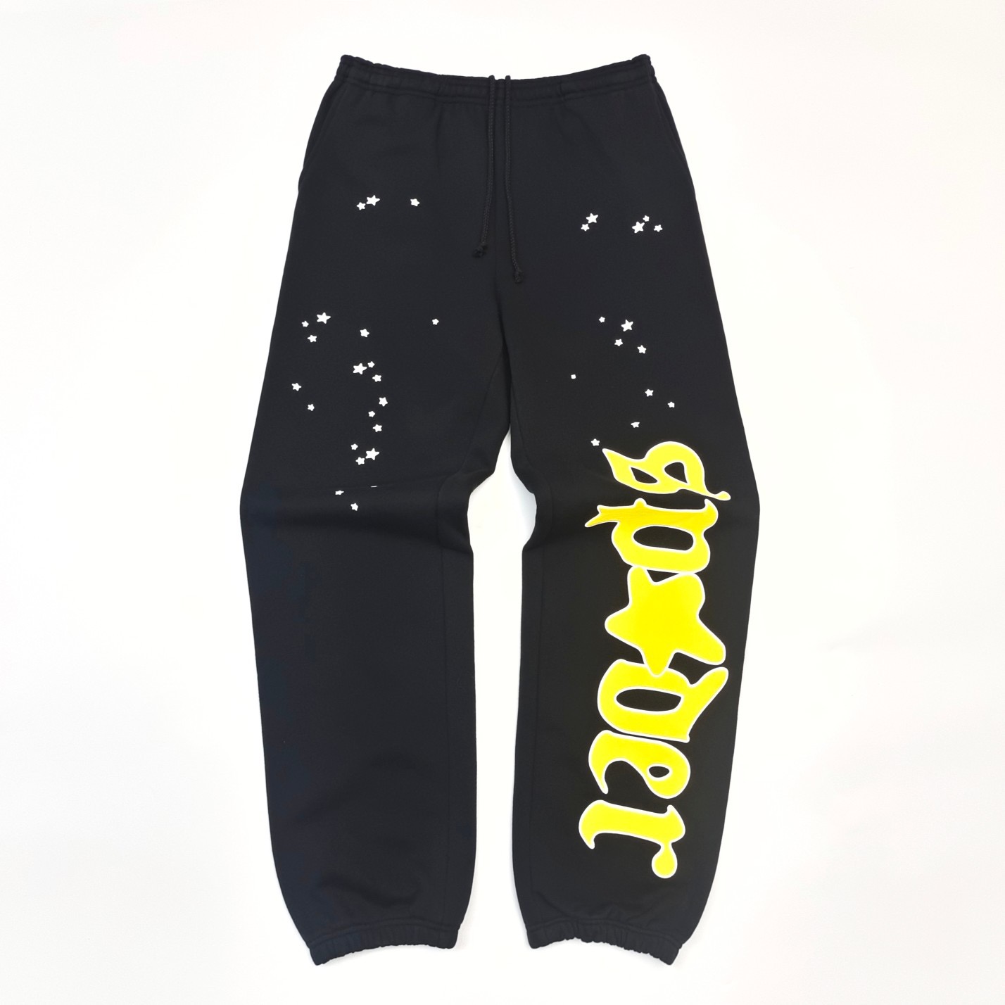 1:1 Best Quality Yellow Letters Pants Black