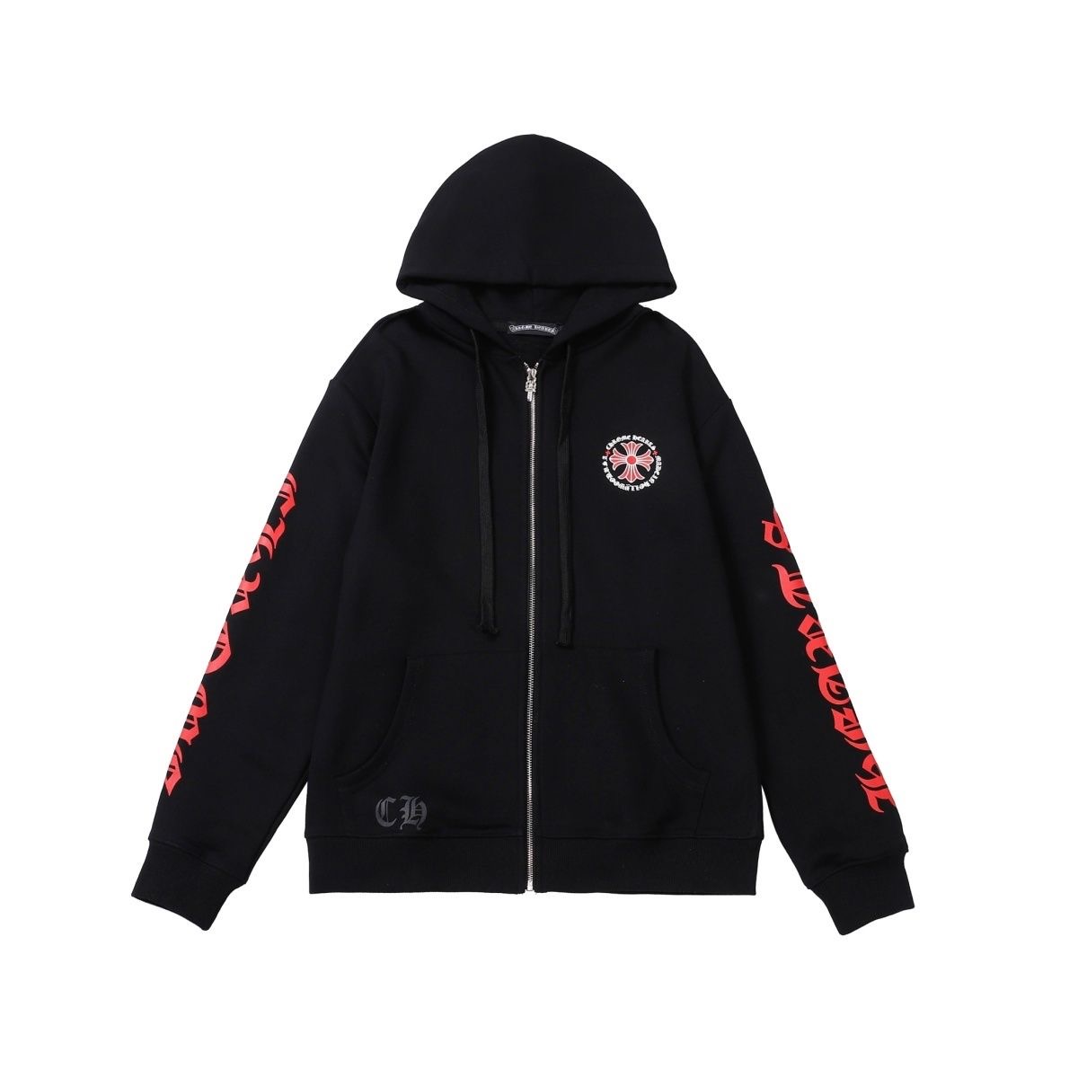 CH Red Cross Logo Zipper Hoodie Black