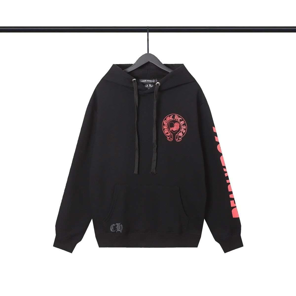 CH back Red Woman Logo Hoodie Black