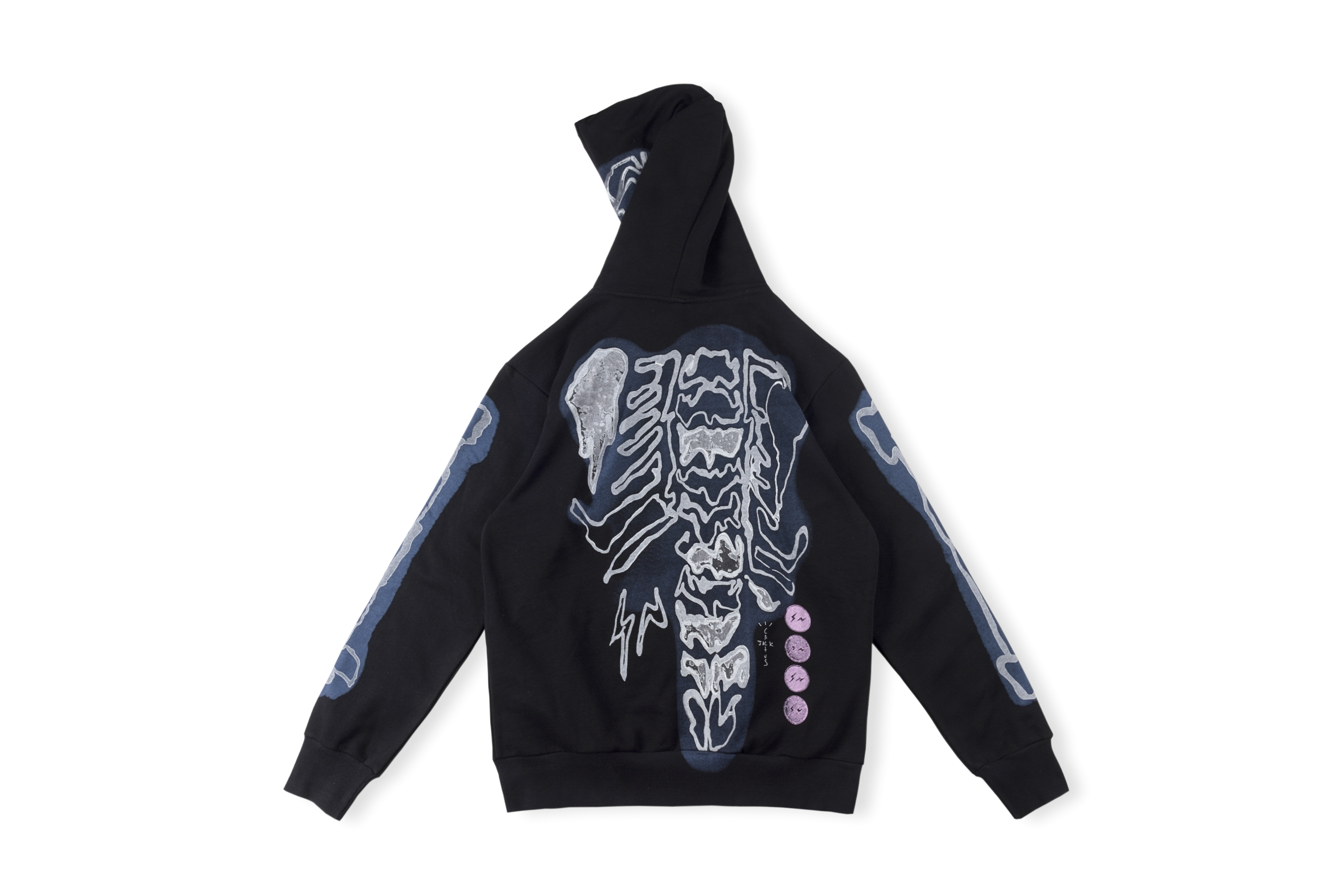 Travis Scott Bone Print Zipper Hoodie Black