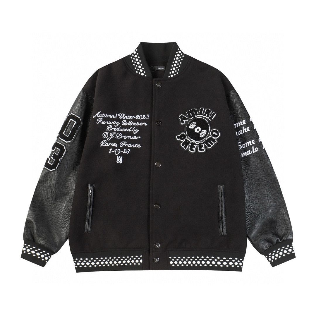 Amiri Long Play Jacket Full Black Color
