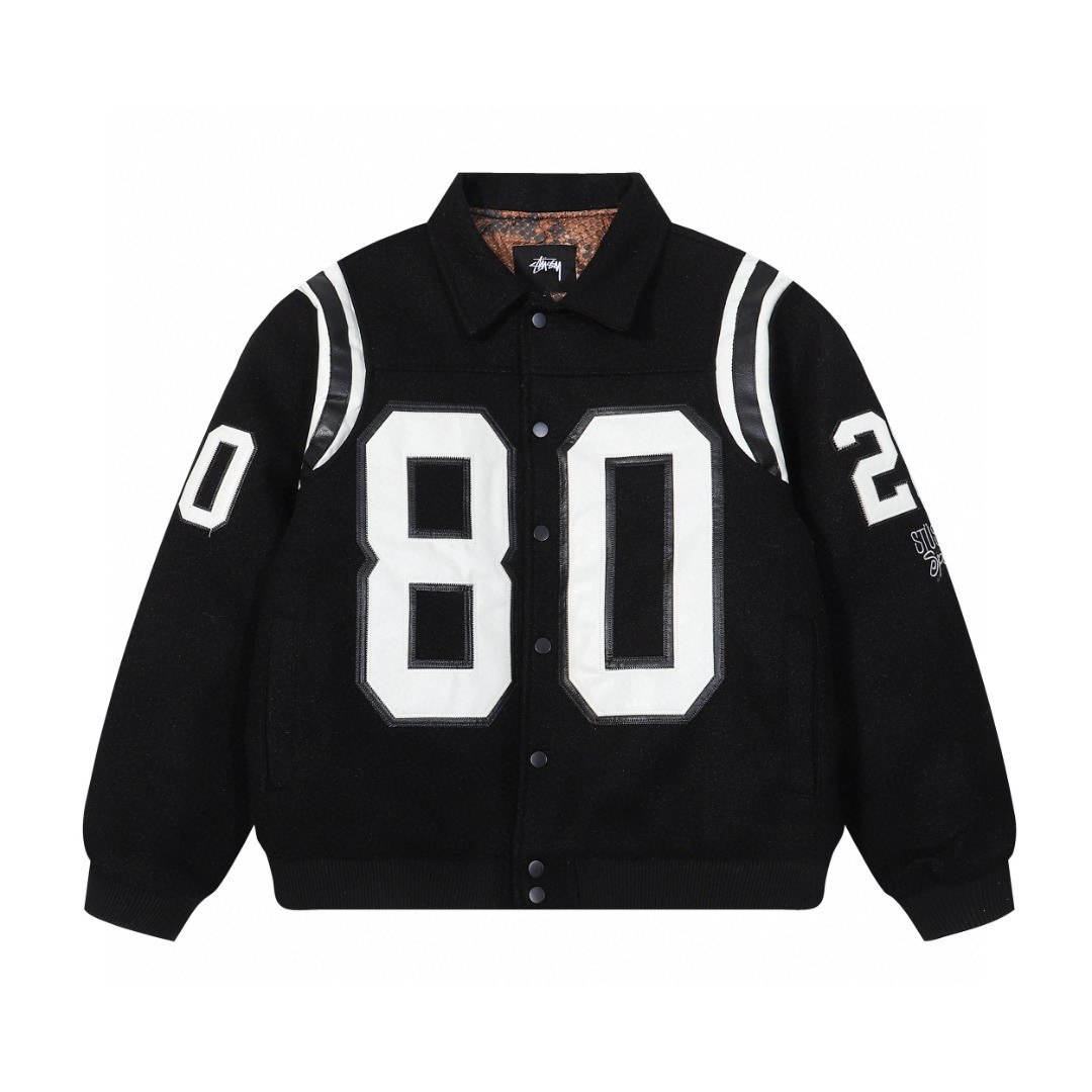 Stussy 80 Years Limited Baseball Jacket Black