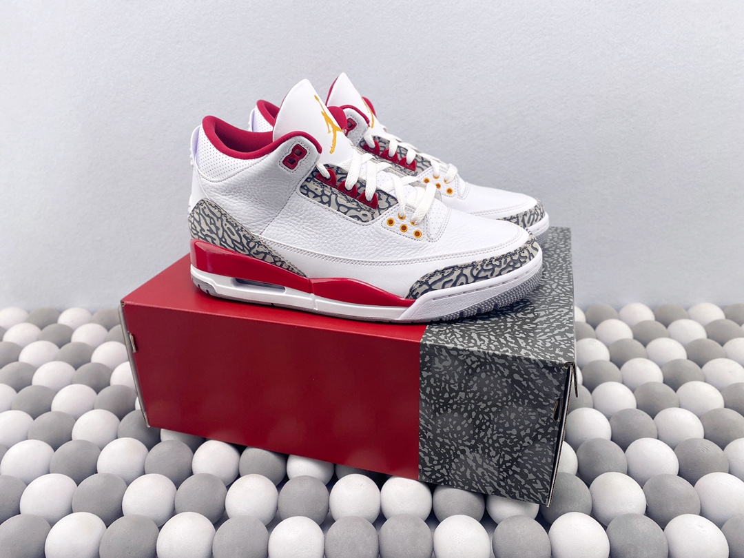 2024 Air Jordan 3 Retro Wine Red X White Color