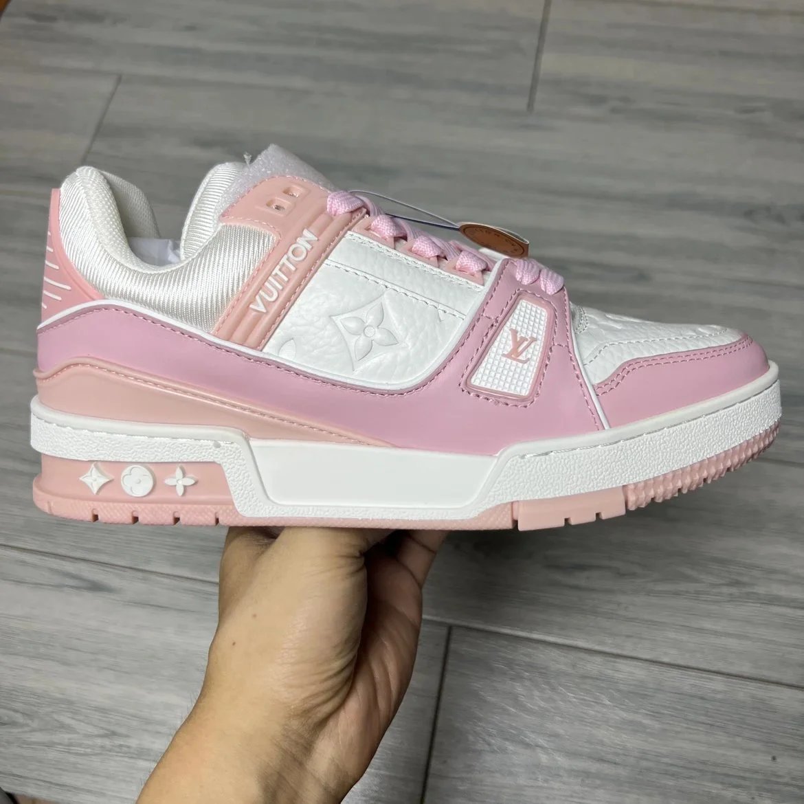LV Trainer Shoes Light Pink Color