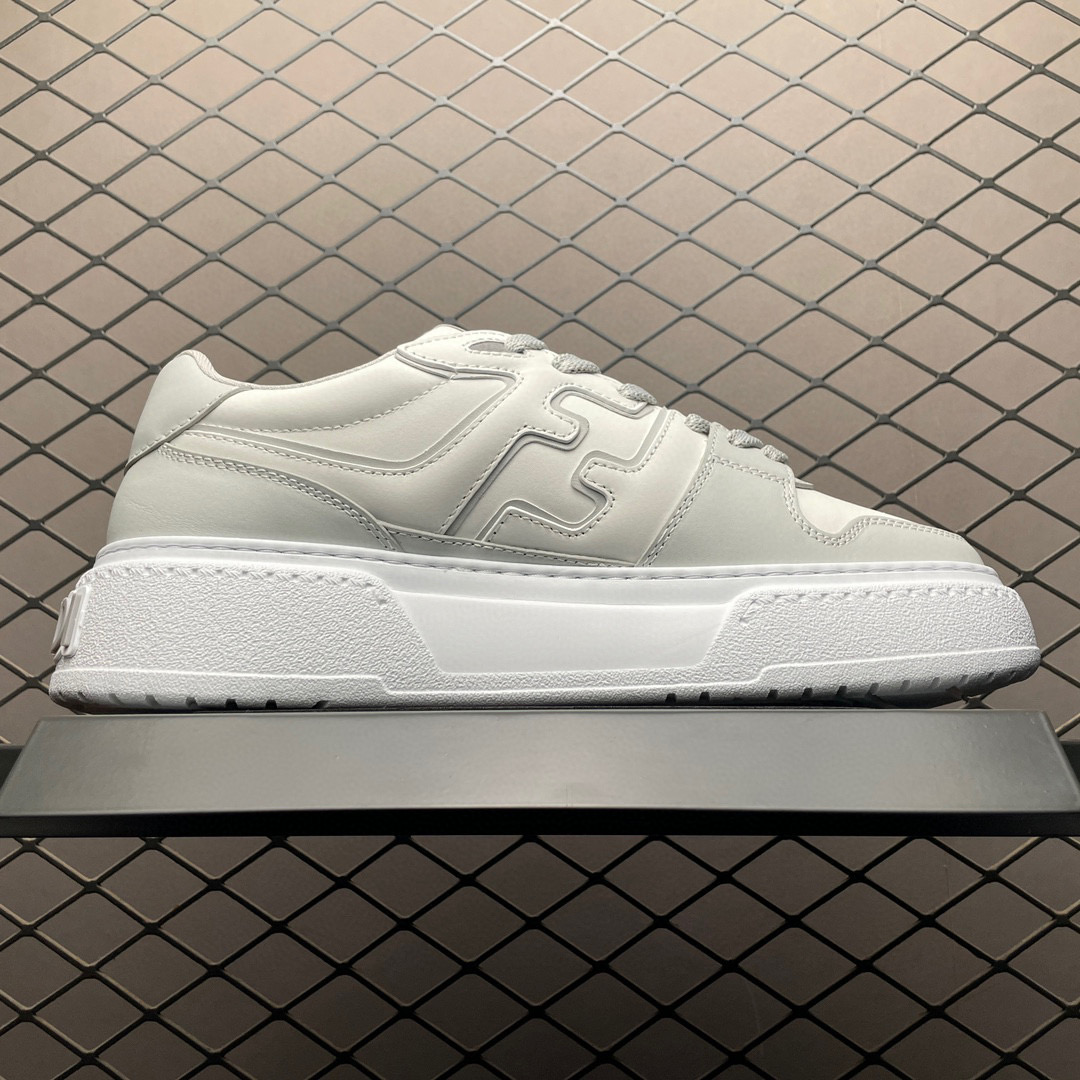 1:1 Best Quality Fendi Match Low Shoes White & Grey