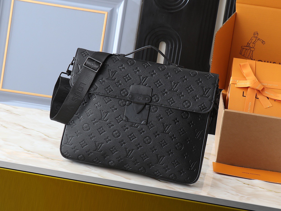 lv briefcase black bag