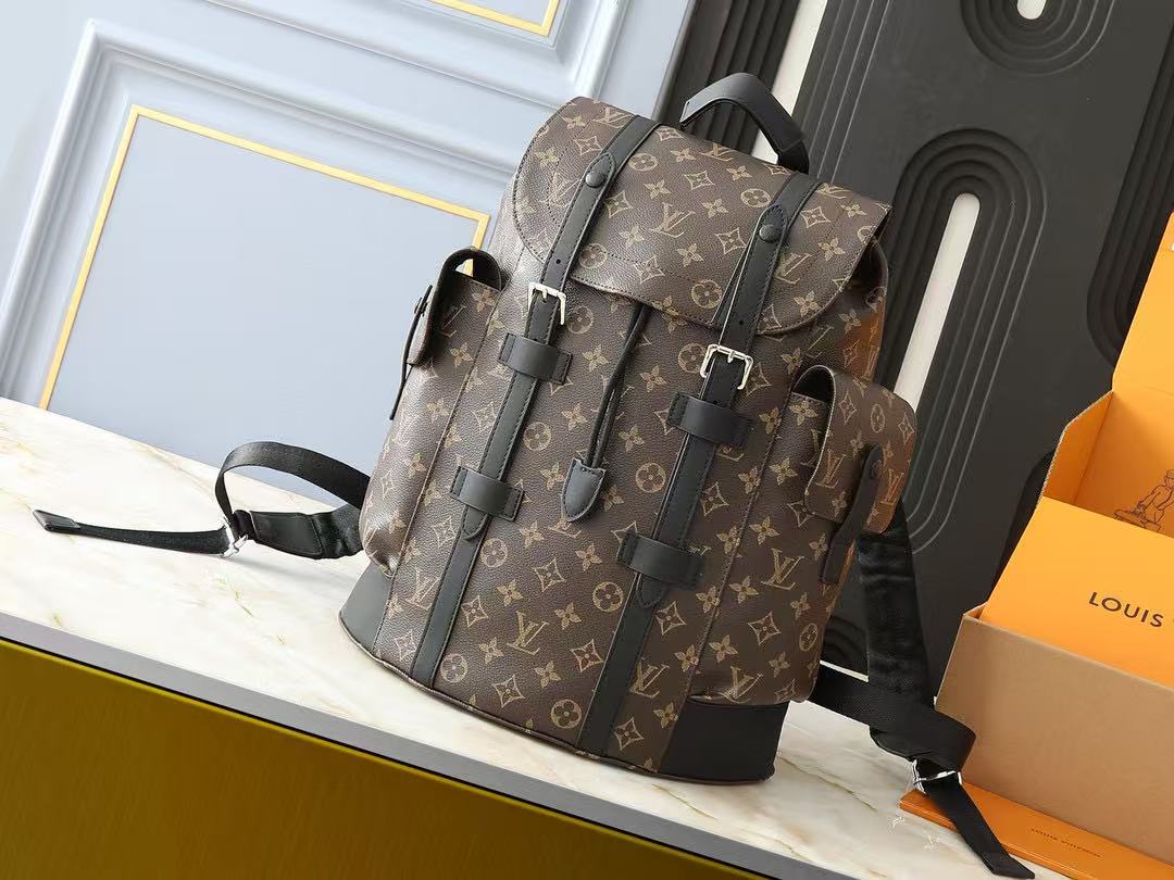 LV Christopher Monogram Brown Backpack