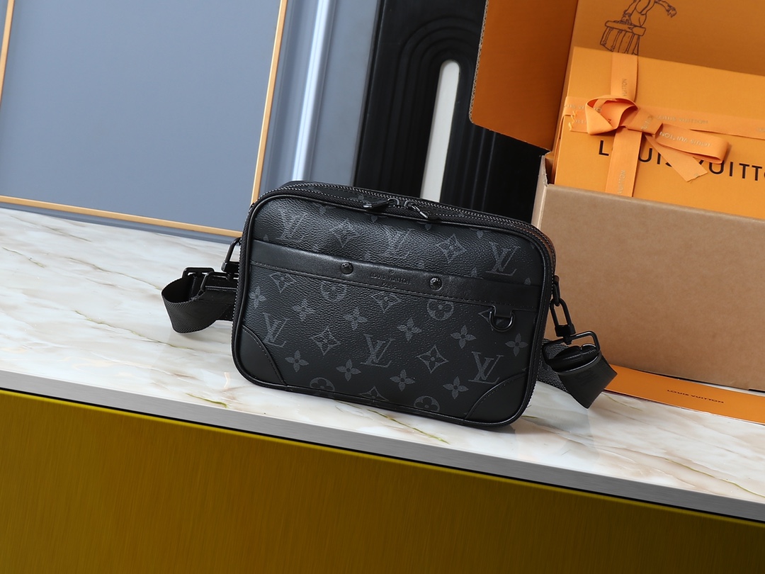 lv message bag black