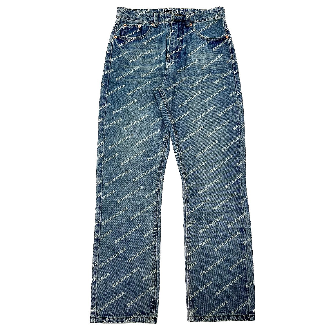 balenciaga classic full-print logo jeans