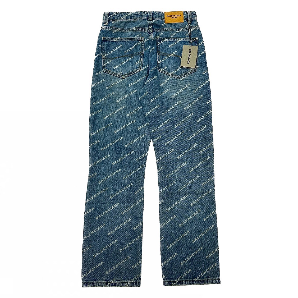 balenciaga classic full-print logo jeans
