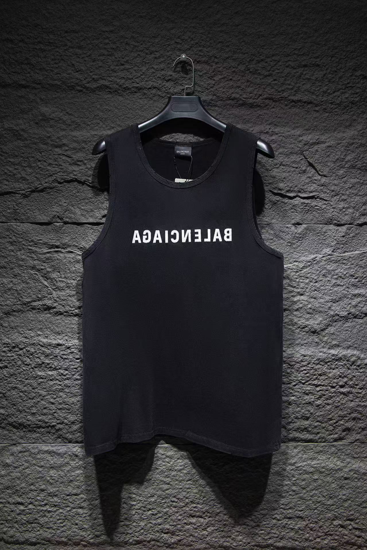 balenciaga black letters vest