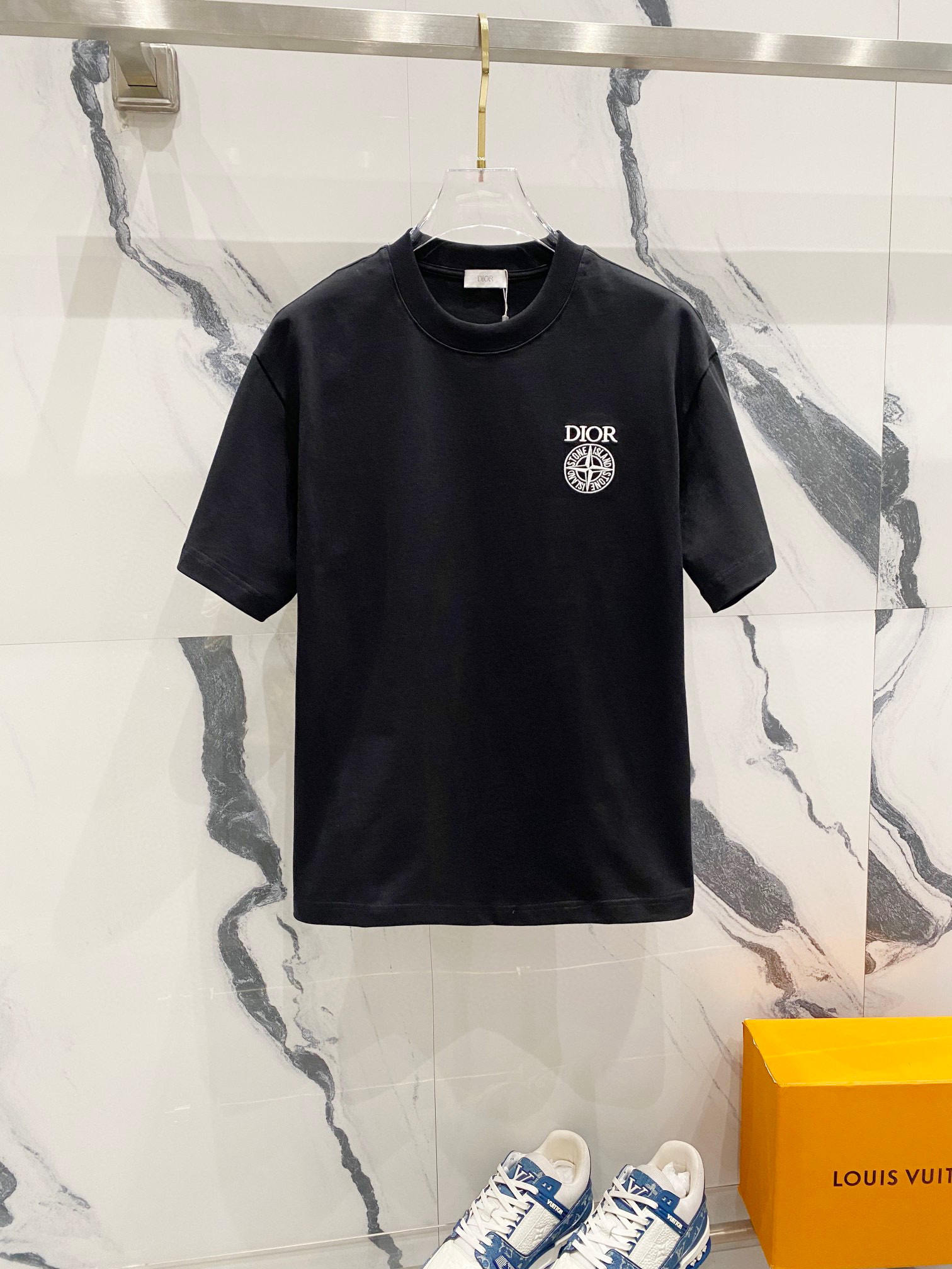 Dior & Stone Island Embroidery Logo Tee 2 Colors